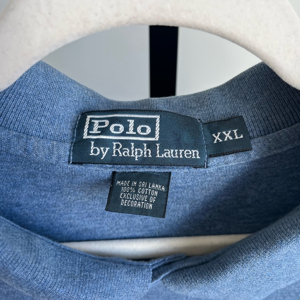 Polo Ralph Lauren Heather Blue Polo Shirt Yellow Pony XXL Preppy Classic - Picture 5 of 7